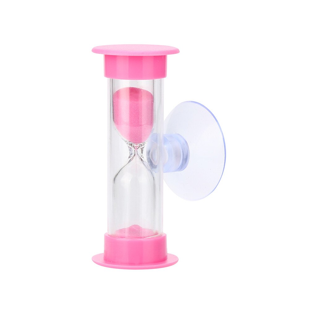 3 min mini timeglas til brusetimer / tandbørstetimer med sugekop timeglas termometer urure  #30: Lyserød