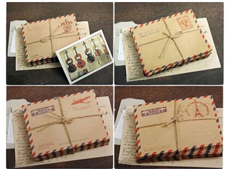 10 Vellen Mini Envelop Postcard Brief Stationaire Opslag Papier Vintage