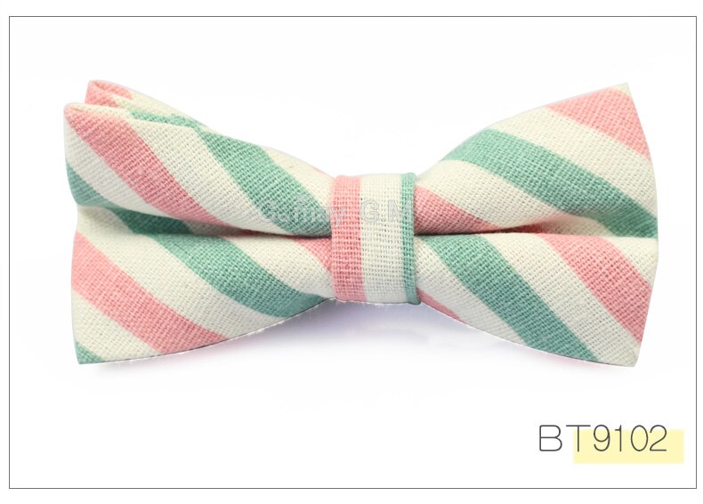 Men Striped Bowtie Casual Neckwear Adjustable Mens Bow Tie for wedding England Style Adult Linen Ties: BT9102