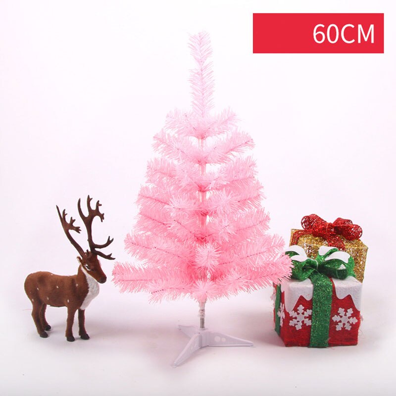 Simulation Christmas Tree 60cm/120mPVC Pine Needle Christmas Tree Pink Green Christmas Party Home Decora Accessories Set: 60cm pink