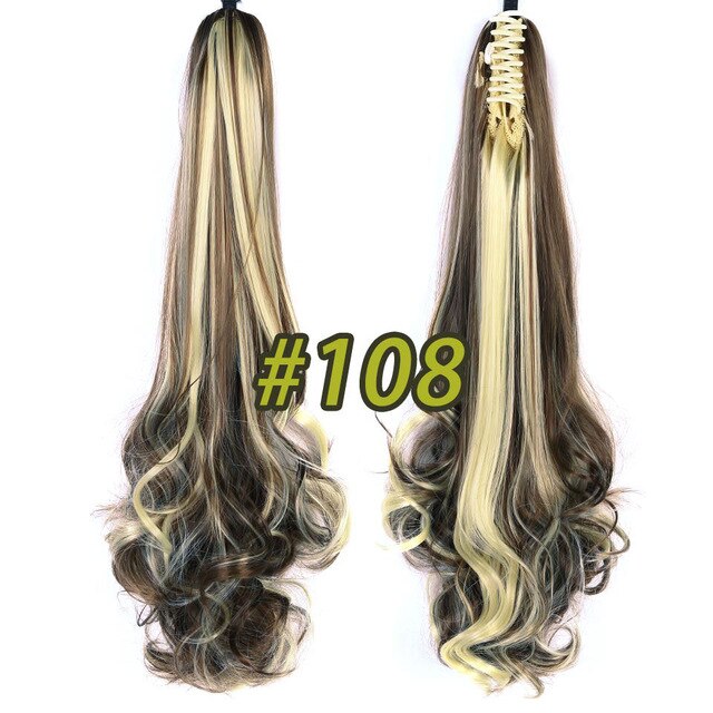 BUQI 24" 180g Synthetic Claw on Ponytail Hair Claws Curly Style HairpieceHair Extension Women Adult Hair Accessories: 108