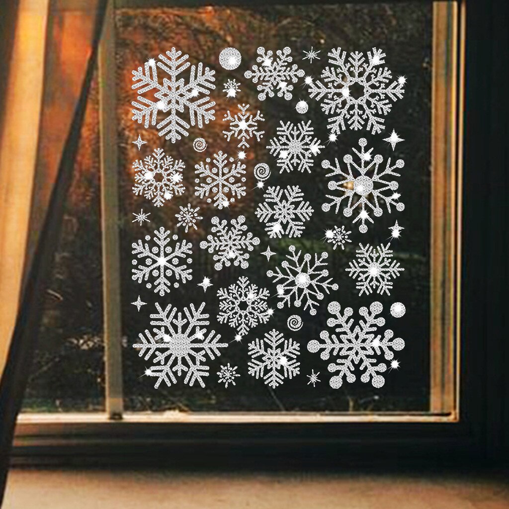 Year Wallpaper Christmas Snowflake Window Sticker Wall Sticker Door Sticker Snowflake Electrostatic Sticker Window Kids