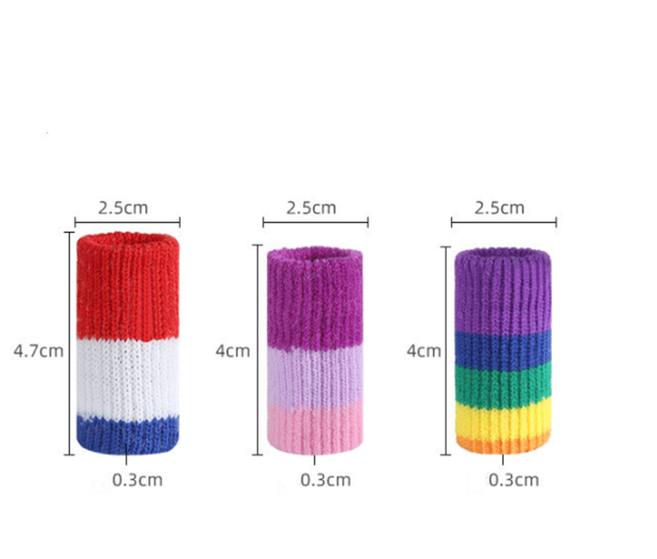 10 stück regenbogen-fingerschutz für basketball und badminton, bequeme, atmungsaktive knöchelschützer für verschiedene sportarten