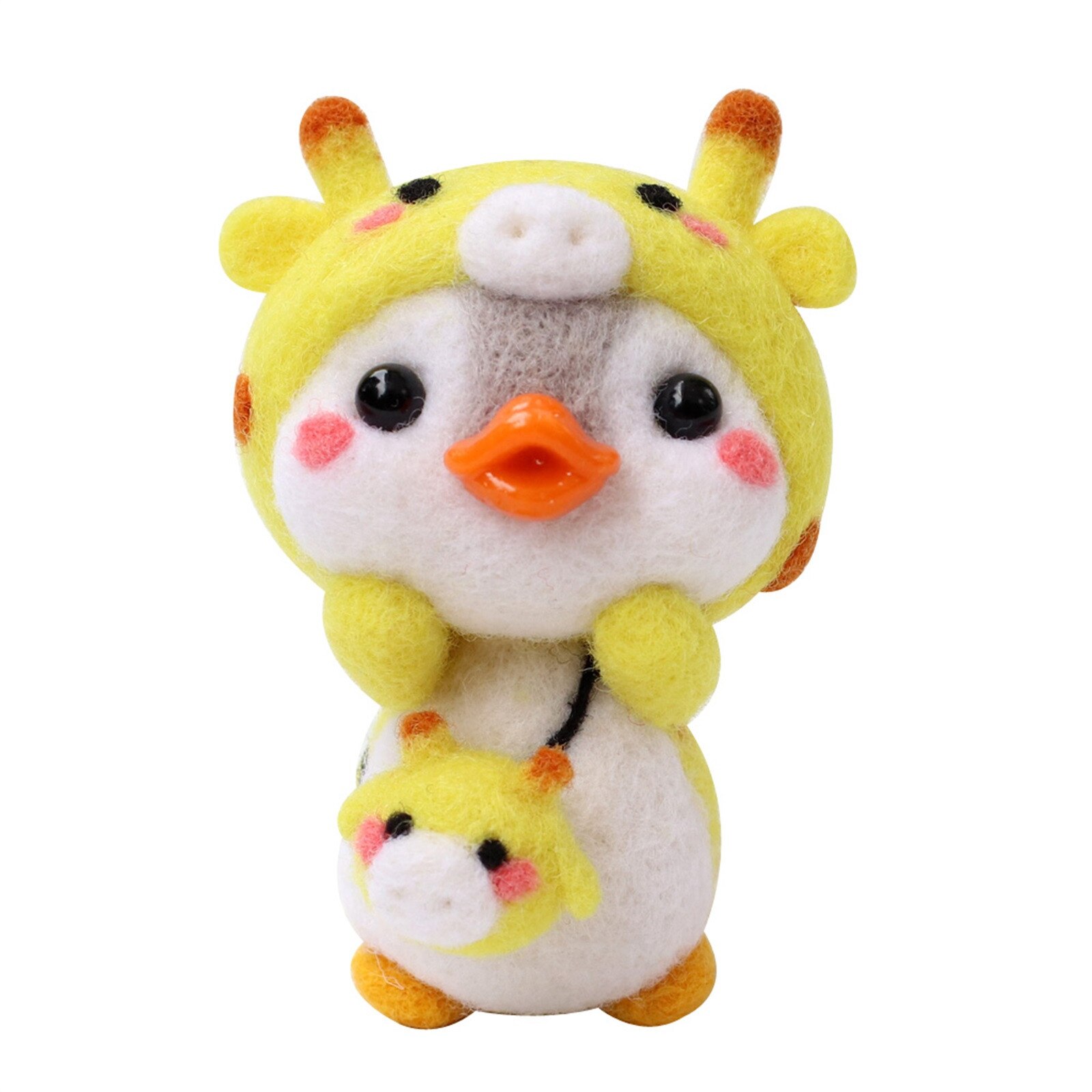 Cute Penguin z czapka w kształcie zwierzęcia Shiba Dinosaur wełna filc rękodzieło Diy nie wykończone Poked zestaw zestaw do rękodzieła dla igły torba materiałowa zestaw: I