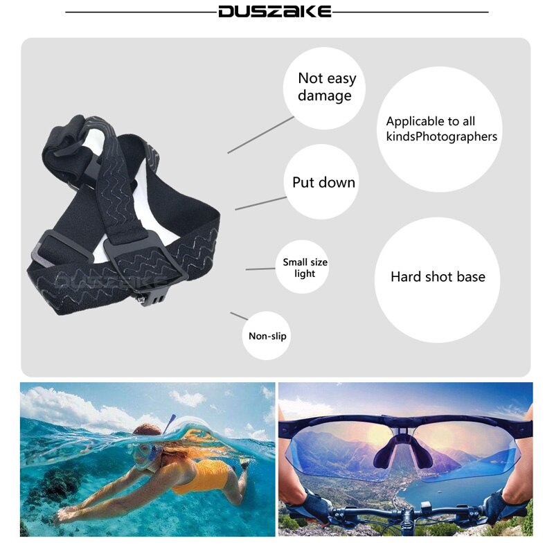 DUSZAKE DG36 Hoofd Harnas Voor Gopro Accessoires Mount Voor Go Pro Hero 6 Riem Voor Gopro Accessoires Riem Voor Go pro Xiaomi Yi 4K