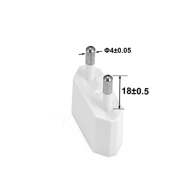 10 stuks eu-stekkeradapters 4.0mm amerikaanse, chinese, japanse naar eu, euro, europese reisstekkerconverter, oplader, stopcontact
