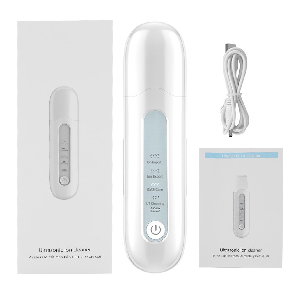 EMS Face Massger Ultrasonic Skin Scrubber Blackhead Remover Pore Cleaning Face Moisturizing Wrinkle Remover Face Lifting Machine: With Box