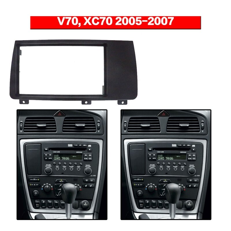 Façade D'Autoradio 2 DIN Pour Volvo XC70/V70/S60 (2004-2007) - Noir ABS - 2
