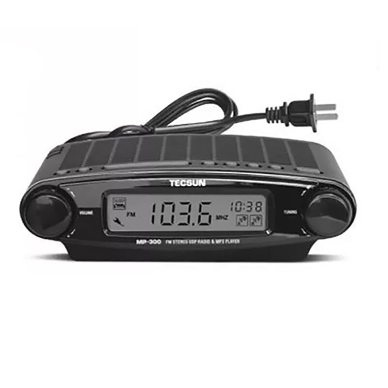 Tecsun Radio MP-300 DSP FM Stereo USB MP3 Player Desktop Clock ATS Alarm Black FM Portable Radio Receiver