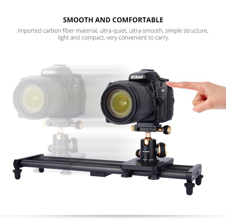 40CM Portable Camera Recorder Silent Carbon Fiber Slide Track Slider Dolly with 4 Roller Bearing Video Movie Photography r60