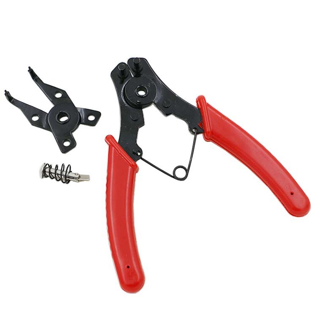 Alicates de anillo a presión multifunción herramienta de alicates multifunción herramienta externa interna para quitar anillos alicate de Circlip de retención con 3 cabezales de abrazadera
