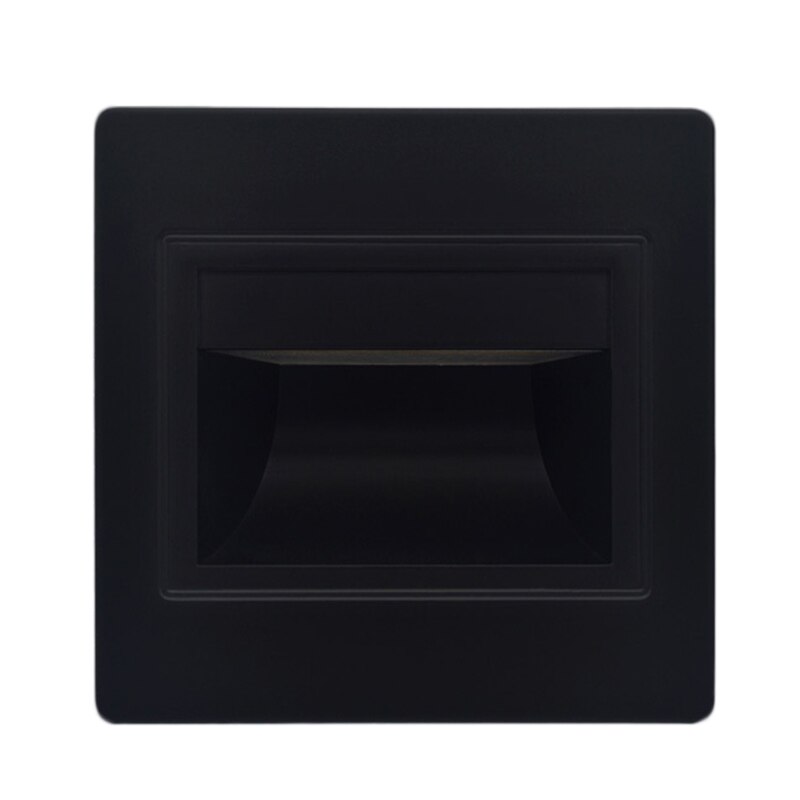 LED Recessed Wall Luminaire Step Light 1.5W Recessed Lamp for Staircase Corridor LB88: Black / Warm White (2700-3500K)