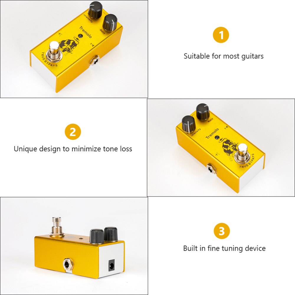 Tremolo Mini Guitar Effect with and Rate Control with True Bypass