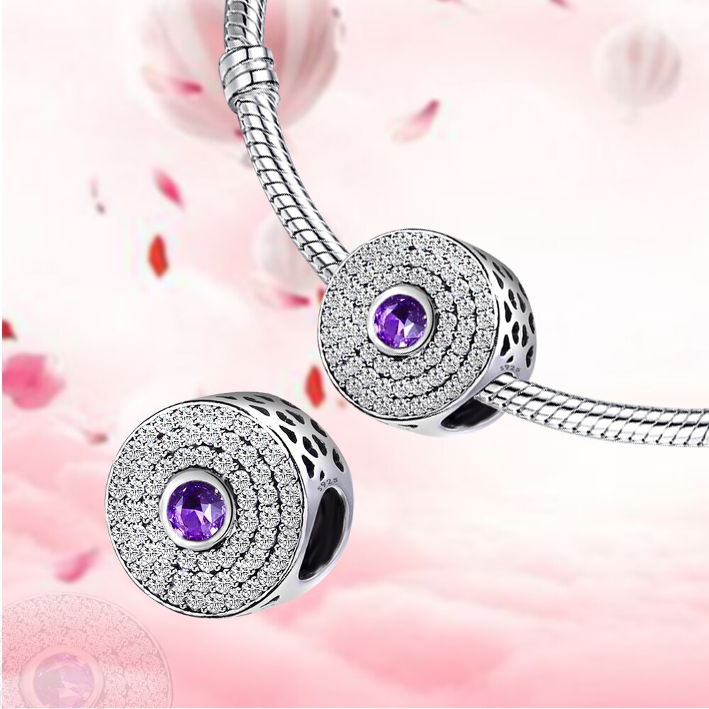 style DIY 925 Sterling Silver Cubic Zircon Charm Beads Fit Bracelet Charms Silver 925 Original Beads Jewelry Making