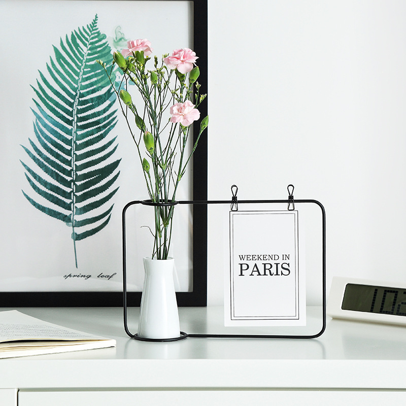 Beholder hydroponisk plantevase europæisk blomsterpotte smedejern vase kan være klip postkort vase boligindretning: Default Title