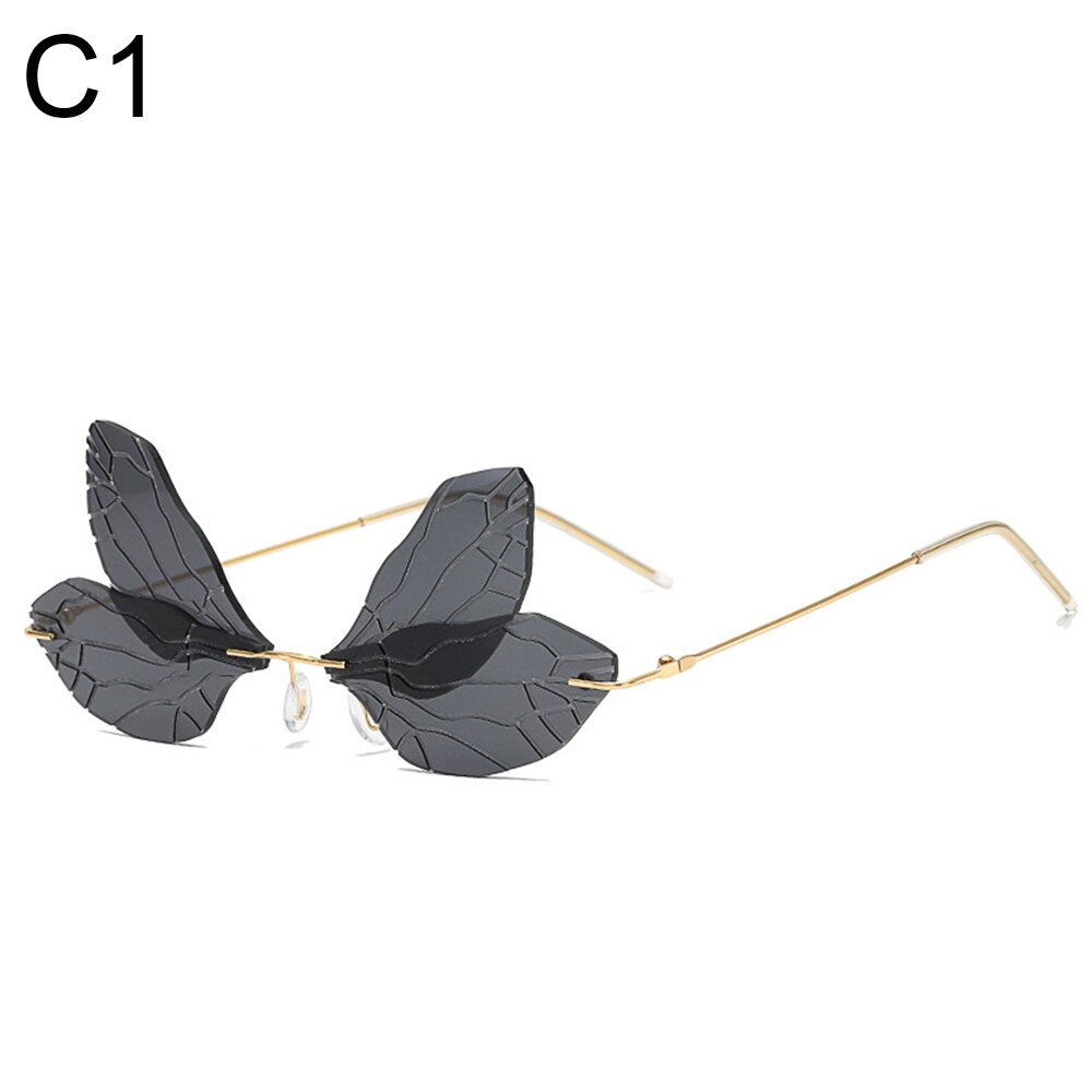 1 PC UV400 samochodów Auto okulary przeciwsłoneczne bezramkowe kobiety Vintage Butterfly okulary przeciwsłoneczne Vintage Street Motor pyłoszczelne gradientowe szkła okulary: C1