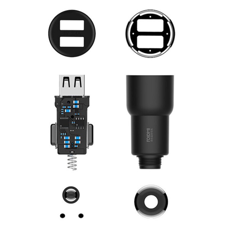 Roidmi 3s carregador de carro original, 100%, bluetooth, music player 5v 3.4a, fm, smart app para iphone e android controle inteligente mp3 player,