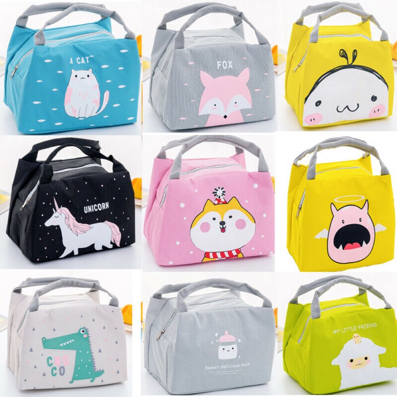 Cute Women Ladies Girls Kids Portable Insulated Lunch Bag Box Picnic Tote Cooler Insulated Thermal Cooler Bento Lunch Box Tote