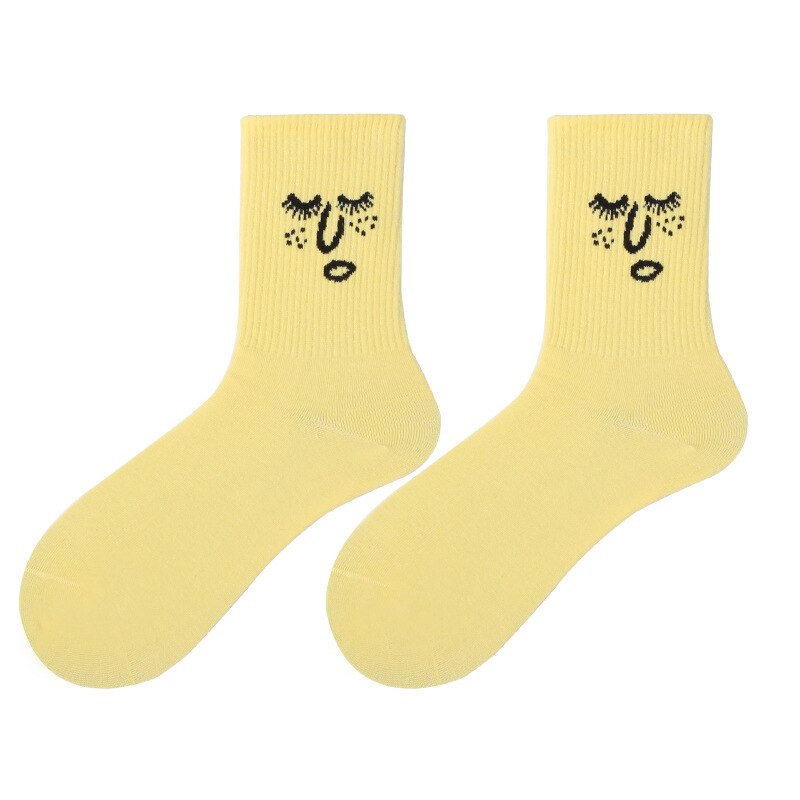unisex komisch Gesicht Sport Socken Mehrfarbig Mädchen Korea irre Harajuku Socken Laufen Socken Sport Basketball Radfahren Frauen Socken: Stil5