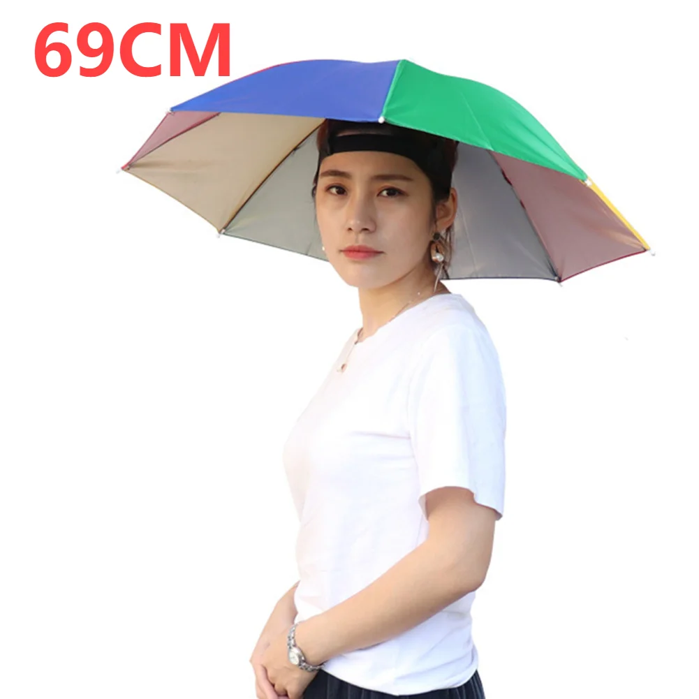 Sombrero de lluvia portátil para exteriores, sombrilla plegable para pesca, sombrilla Anti-UV para acampar, sombreros para la cabeza de playa, accesorio: Verde militar