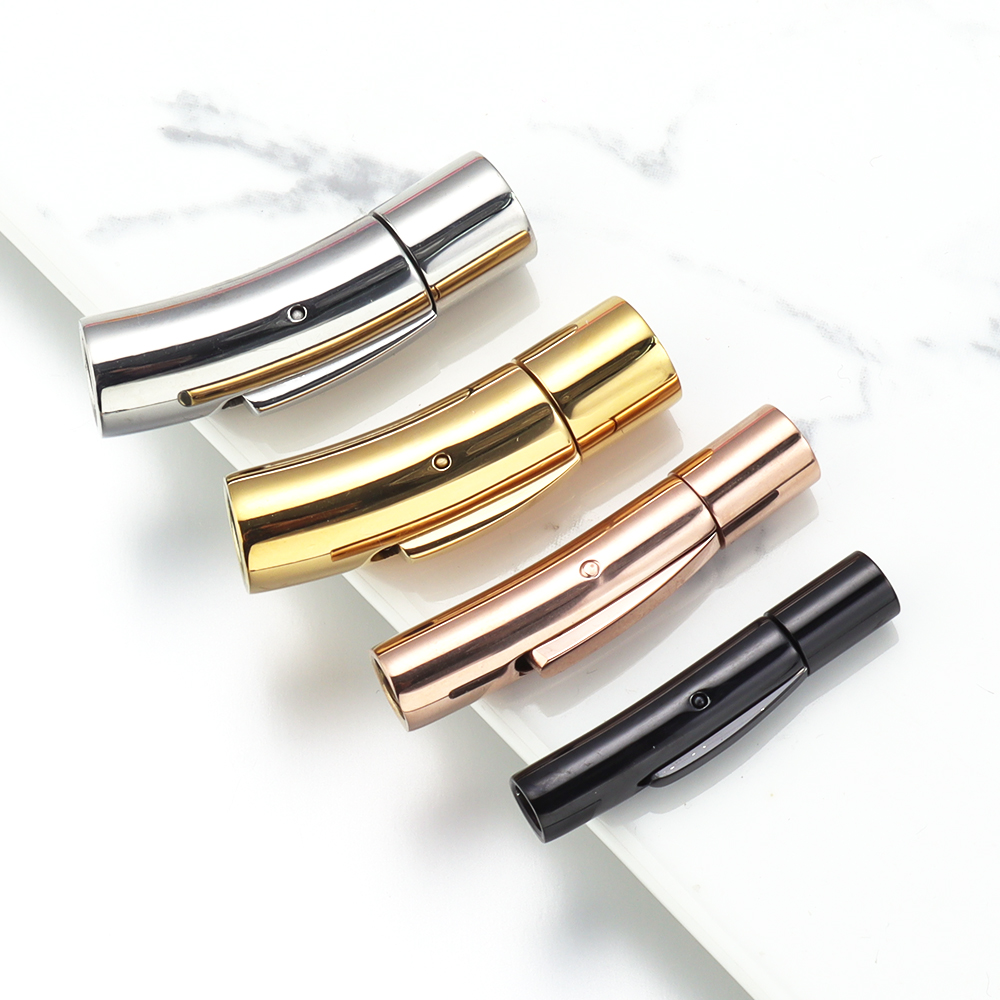 1 Stück Edelstahl-Magnetverschluss, passend für Durchmesser 3/4/5/6 mm, Lederband, Metallschnalle für Schmuckherstellung, DIY-Stecker-Zubehör