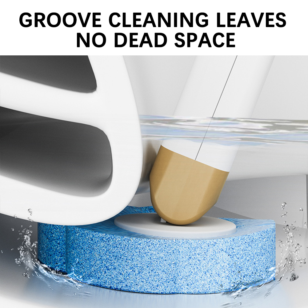 Toalettbørste plassbesparende veggmontert skrubber for rengjøring 6 utskiftbare børstehoder toalettbørste for hjemmehotell