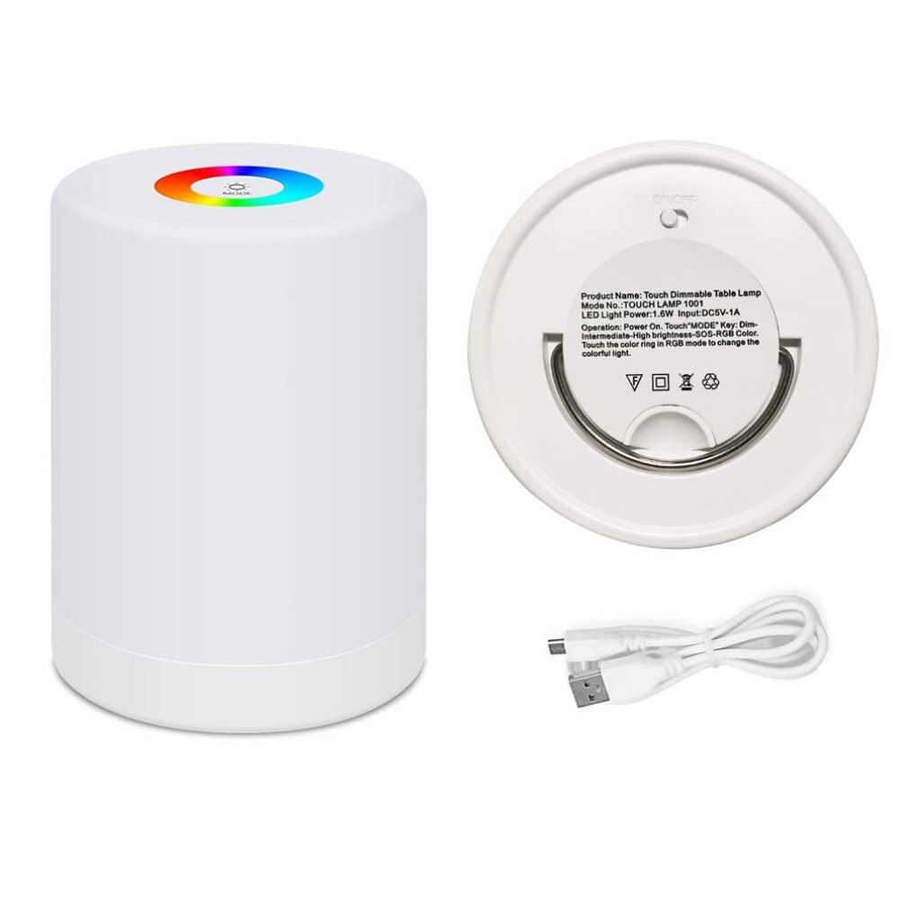 Kleurrijke Lichten Draagbare Touch Led Bureaulamp 1001 Sfeer Creatieve Opladen Nachtlampje Ronde Bed Pat Licht