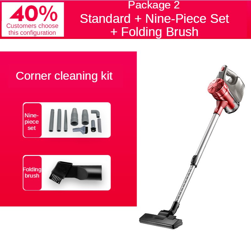 Household Handheld Stick Vacuum Cleaner Vacuum High Suction Push Rod Carpet Strong Mite Removal Small Vacuum Cleaner High Power: Package 2 / AU