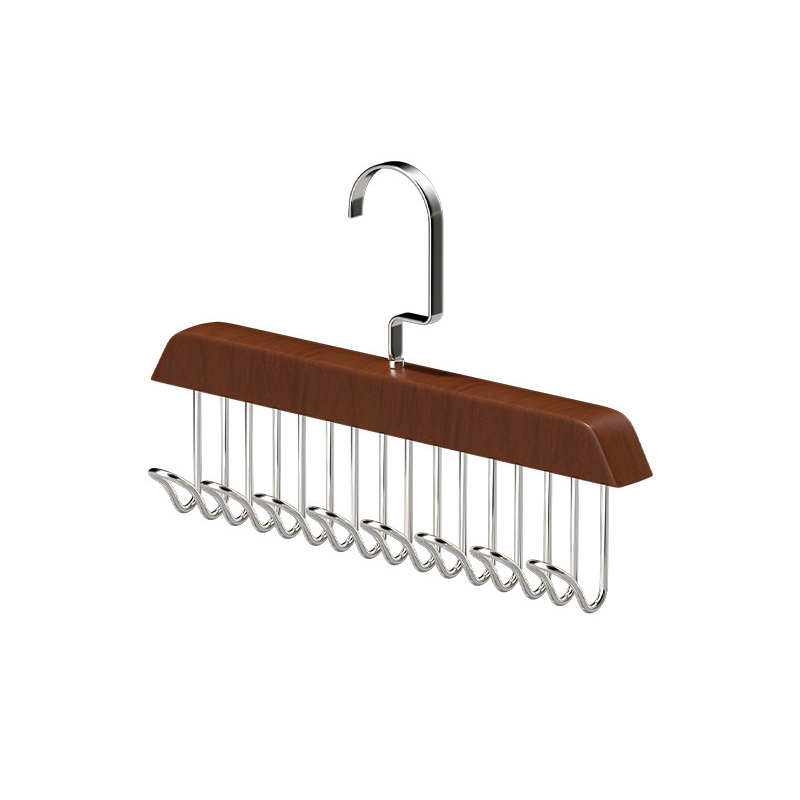Cintre de rangement multifonctionnel pour vêtements pour femmes, porte-ceinture en bois, support robuste et durable pour bonnets, écharpes, soutien-gorge, fournitures de Cisco: vert clair