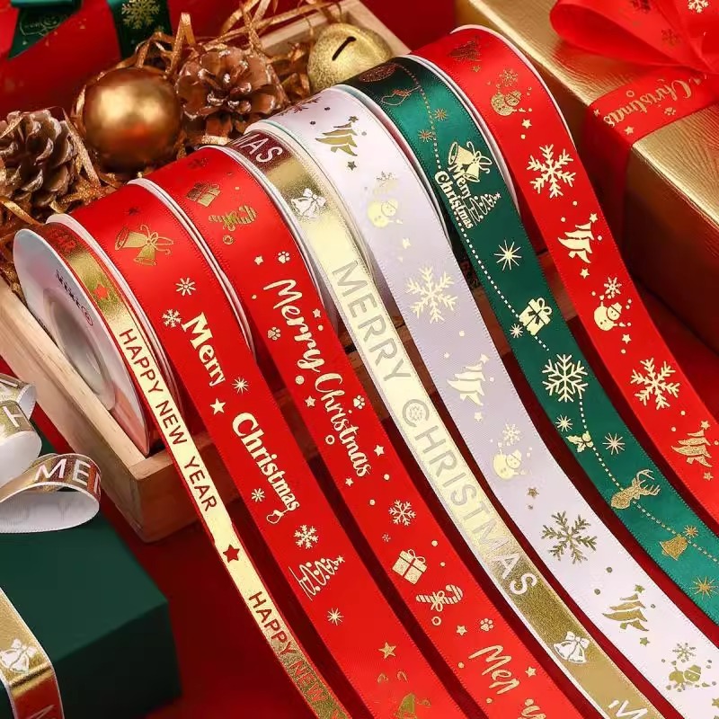5M Weihnachtsdekoration Weihnachtsband Weihnachtsbaum Ornament für Wohnkultur Neujahr handgemachte DIY Geschenkverpackung Kasten Zubehör