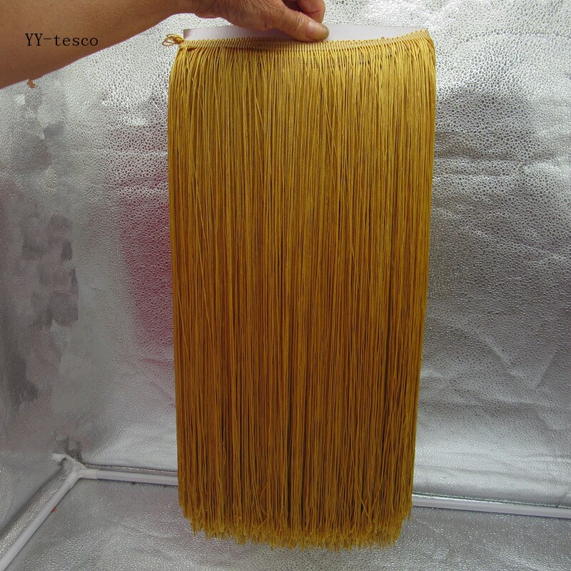Yy-tesco 1 metrów 100 CM długi koronki Fringe wykończenia poliester Tassel Fringe przycinanie Latin sukienka etap ubrania akcesoria taśma koronkowa: Gold