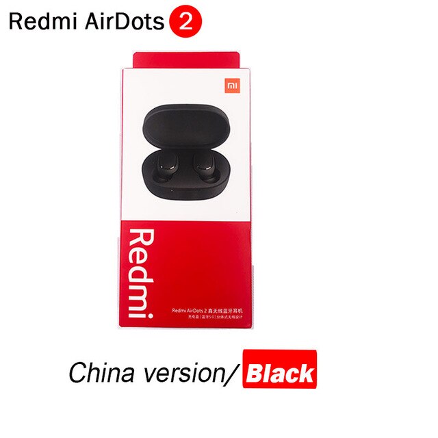 Auriculares inalámbricos xiaomi airdots 2 tws Redmi Airdots s TWS Bluetooth 5,0 con reducción de ruido: Black Airdots 2