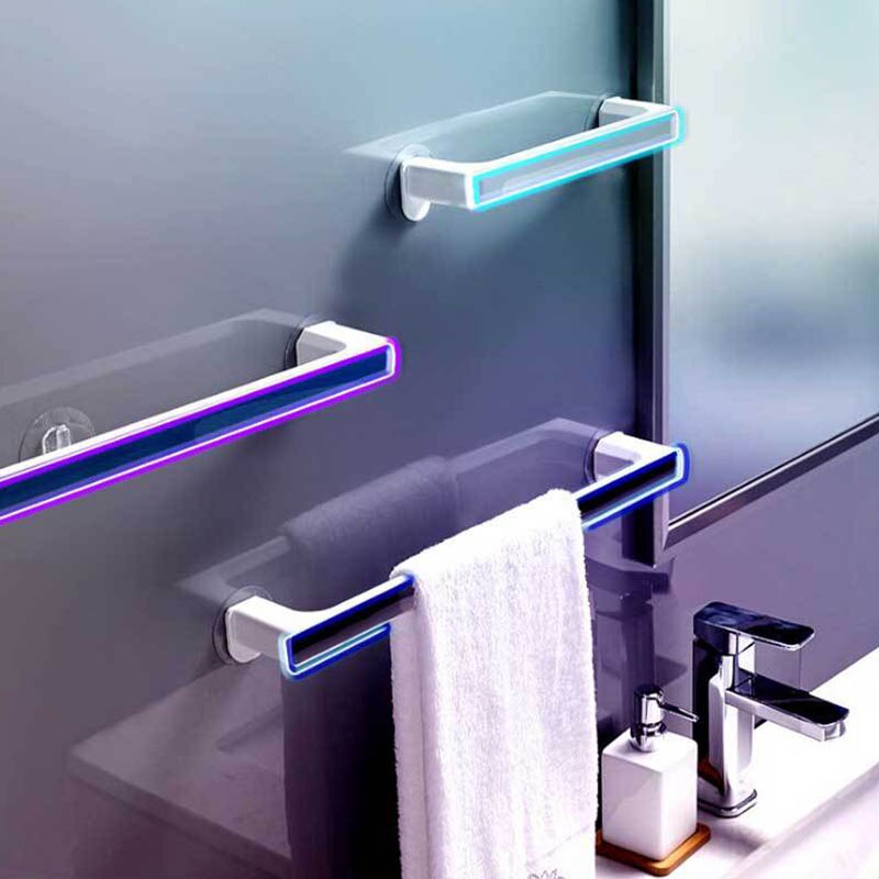 1Pc Zelfklevende Handdoek Houder Rek Muur Handdoek Hanger Badkamer Bar Plank Rolhouder Opknoping Haak Organisator
