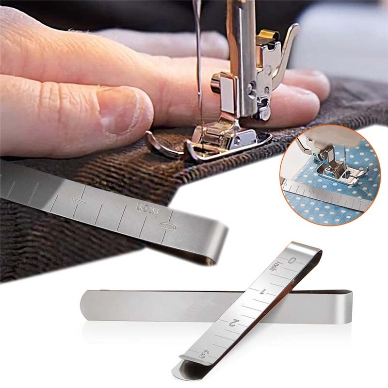 Metal Sewing Crimping Clip Stainless Steel Hemming Clips 3 inches Measurement Quilting Ruler Handmade Marking Accessories 11.5cm