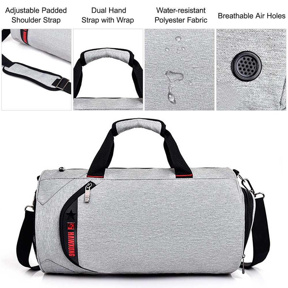 Sports Gym Bag with Separate Wet Pocket Shoes Compartment Travel Duffel Bag Weekender Athlete Fitness Bags Handbag for Men Women