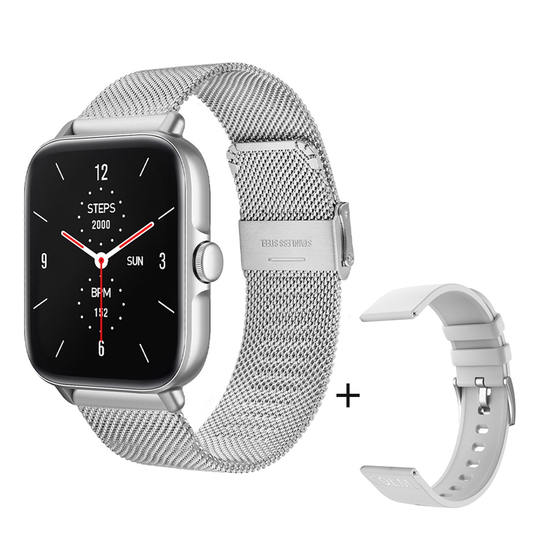 Colmi 2022 P28 Plus Bluetooth Antwoord Gesprek Smartwatch Mannen IP67 Waterdicht Dial Call Full Touch Smart Horloge Vrouwen GTS3 gts 3: Silver Metal