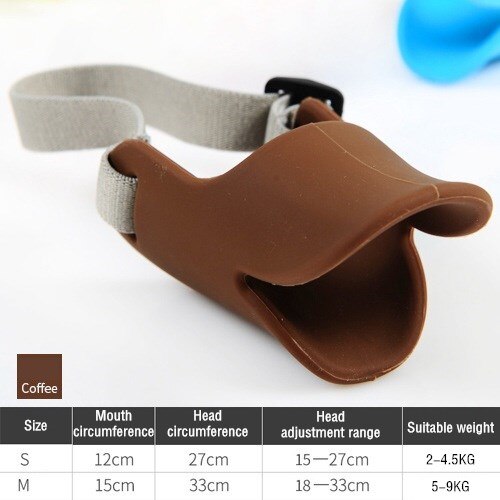 Anti-Bite Zachte Eend Siliconen Mond Cover Met Verstelbare Riem Hond Muilkorf Voor Kleine Honden Corgi Poedel Stop Barking en Kauwen: M / Coffee