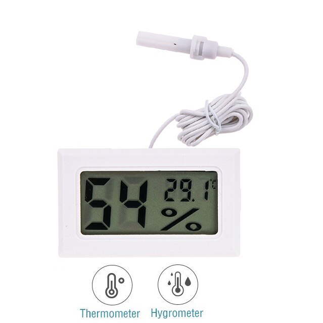 LCD Electronic Digital Temperature Humidity Meter Indoor Outdoor Thermometer Hygrometer Weather Station Clock: Blue