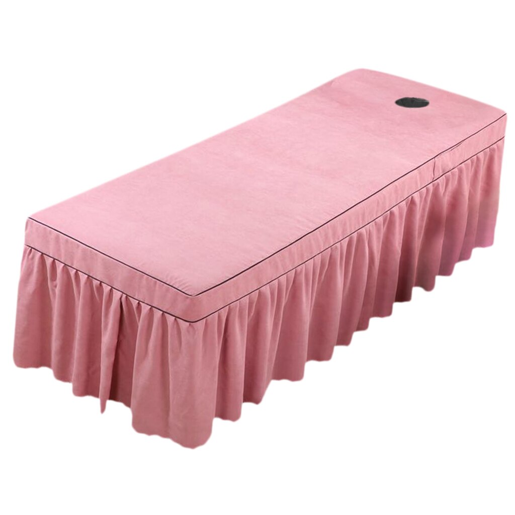 Schoonheid Gezicht Bed Cover Massage Tafel Rok Katoen Volant Vel Voor Vierkante Kop Cosmetische Bedden Met Gat 75X31inch Beauty Massage: Dark Pink 70x190cm