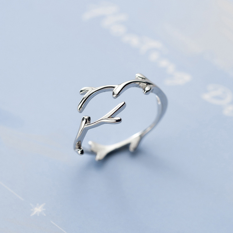 INZATT Real 925 Sterling Silver Irregular Branches Adjustable Ring For Women Party Fine Jewelry Minimalist Cute Accessories
