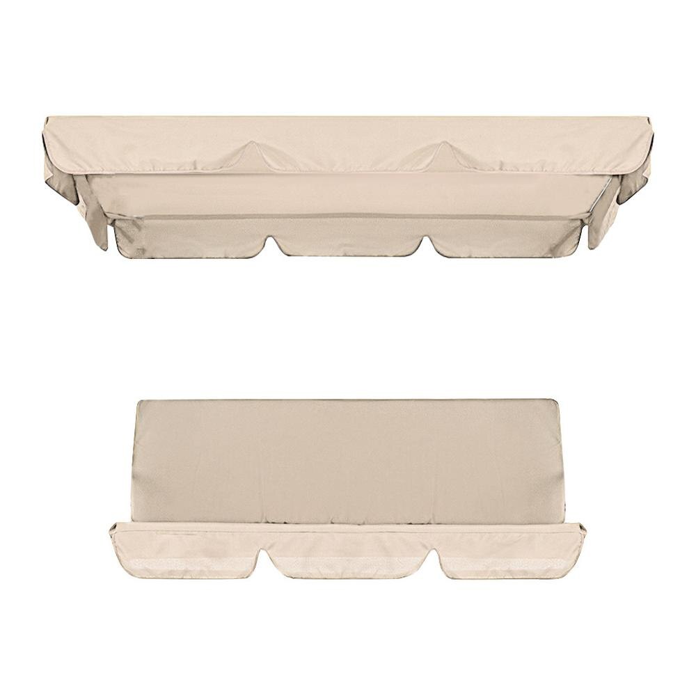 2 stuks/set stevige tuinstoelen patio schommel stoelhoes universele luifelbeschermer waterdicht zonwerend voor 3- zits zonnescherm: Beige