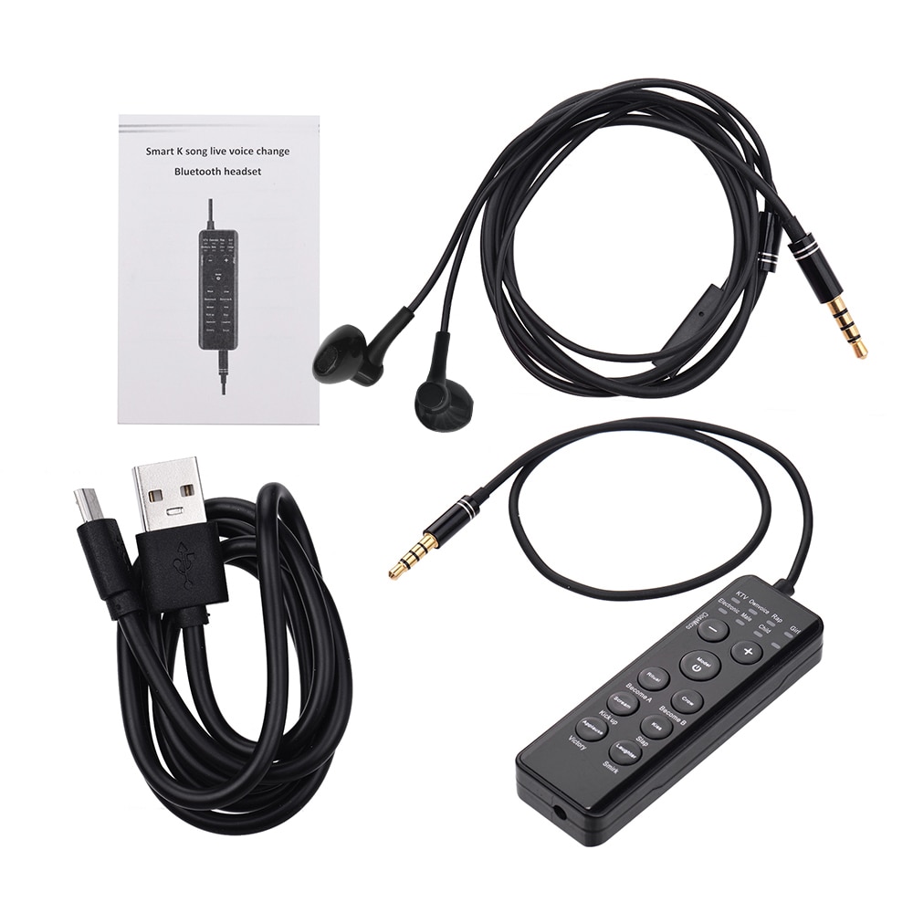 Voice Changeable Smart BT Sound Card Headset with 7 Sound Effects 10 Special Effects Built-in DSP Digital Reverb Sound Function