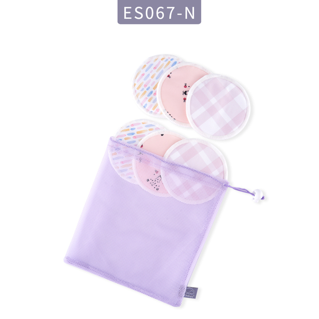 Mora Mona 6 Stks/set Zacht Ademend Bamboevezel Verpleging Pads Wasbare Zoogcompressen Voor Borstvoeding Vrouwen En Borstvoeding: ES067-N
