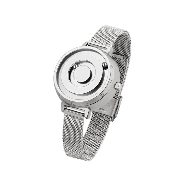 Magnetische Gouden Horloge Eutour Luxe Dames Horloge Quartz Vrouw Horloge Rvs Polshorloge Mode Vrouwelijke Klok: Silver Steel