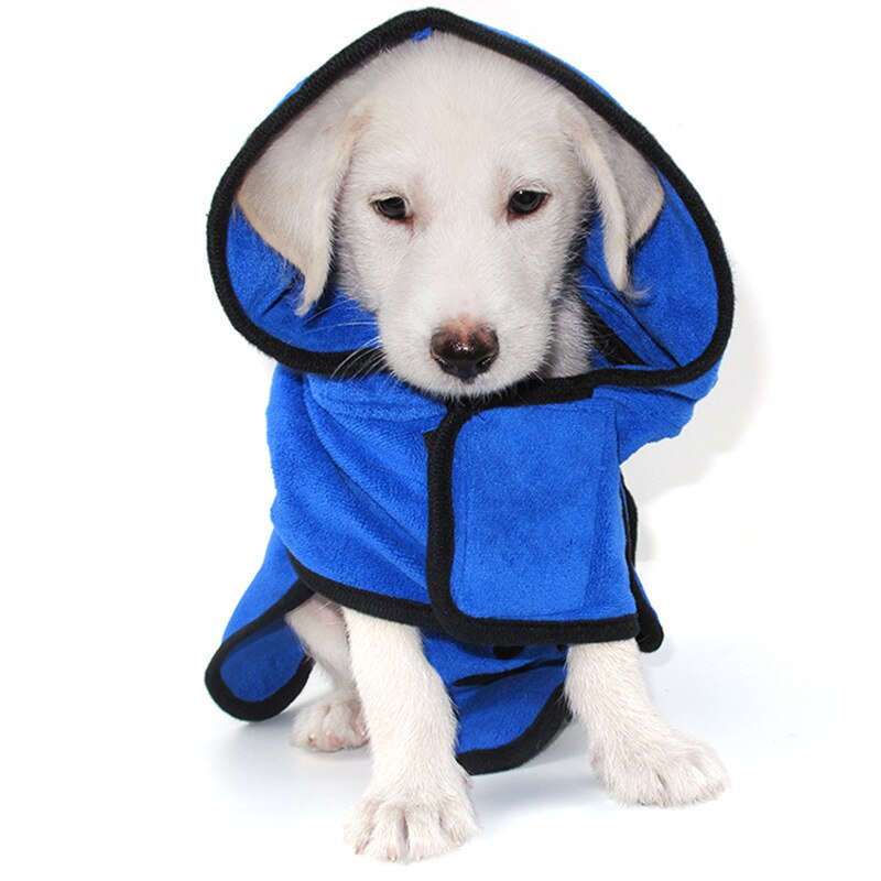 Pet Dog Bathrobe for Small Medium Large Dogs Shower Hooded Bathrobe Dog Bath Towel Cute Embroidery Paw Pet Drying Towel