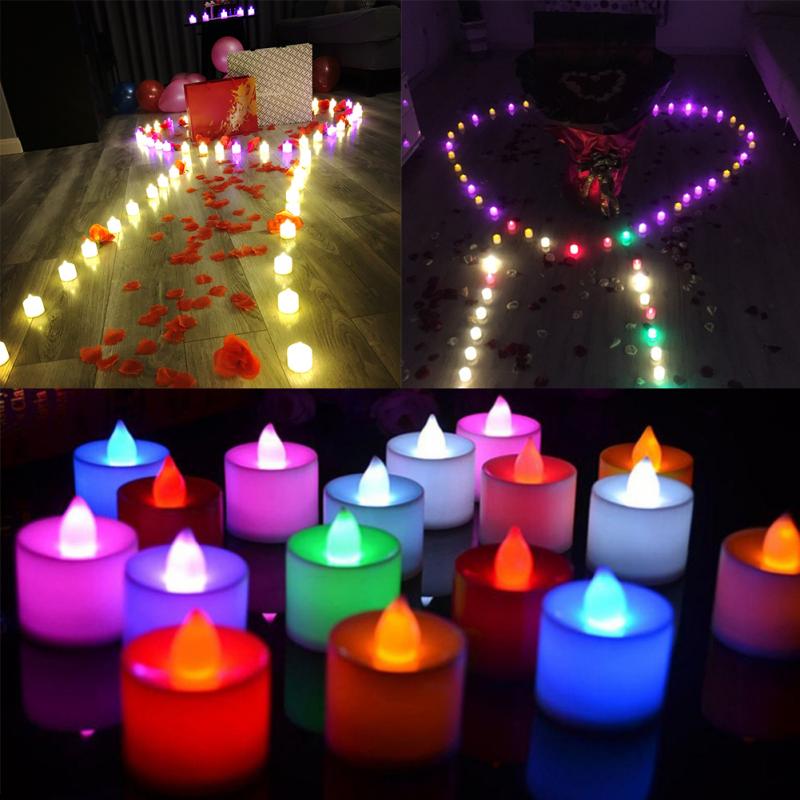 Lámpara Multicolor creativa de luz LED tipo vela, simulación de luz de llama de Color, decoración para casa, boda, de cumpleaños, Festival, 1 unidad