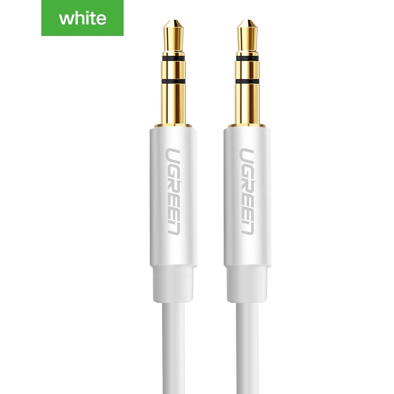 Ugreen AUX Kabel voor Auto iPhone Male naar Male Stereo Audio Kabel 3.5 jack naar jack 3.5 AUX Auto Kabel voor Hoofdtelefoon Beats Speaker: white cable / 3m