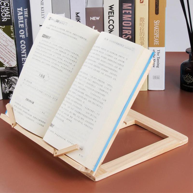 Foldable Recipe Book Stand,Wooden Frame Reading Bookshelf,Tablet Pc Stand Support L9K4