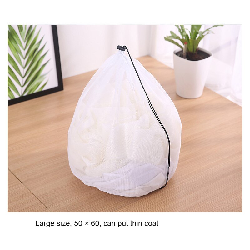 Laundry Bag Drawstring Mesh Net Thickened Drawstring Nylon Drawstring Thickness Storage Bag Bra Multi-size Clothing Wash Bag OPP