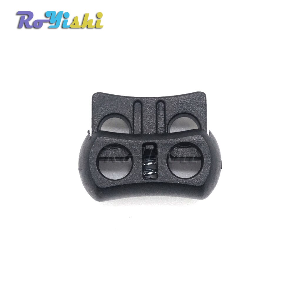 10pcs/pack 2 Holes Cord Lock Toggle Stopper Plastic toggle clip Black 15mm*20mm*7.5mm